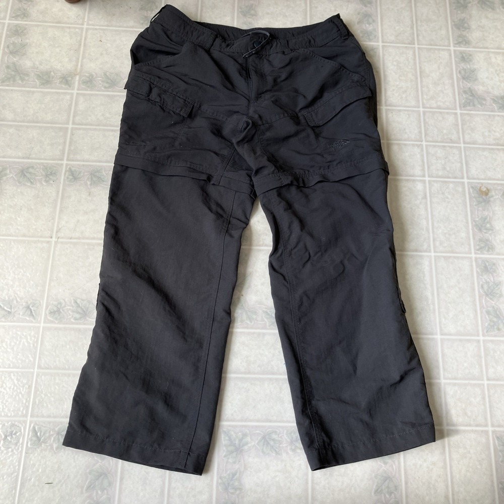 The North Face hiking pants size 8 short‎ Convertible Zip Off dark Gray Cargo